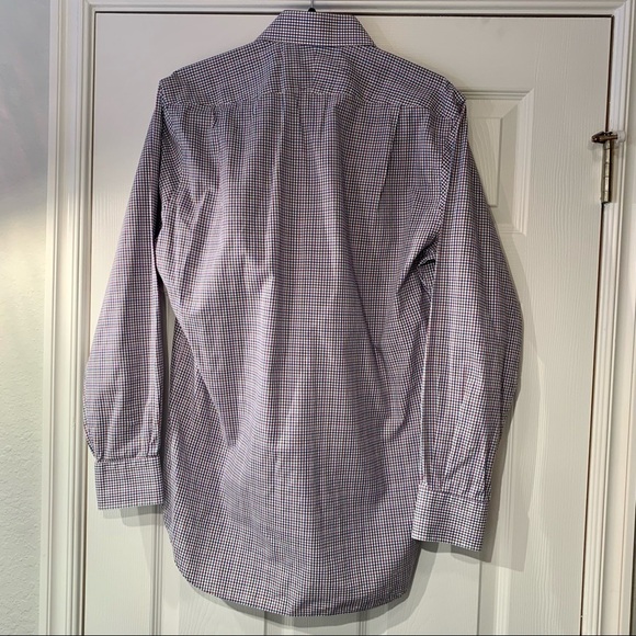 Peter Millar Shirt Adult Medium Blue Check Long Sleeve Button Down Men - Picture 4 of 6